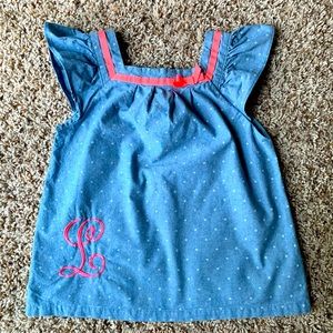 Gymboree tunic with monogrammed L, size 5T